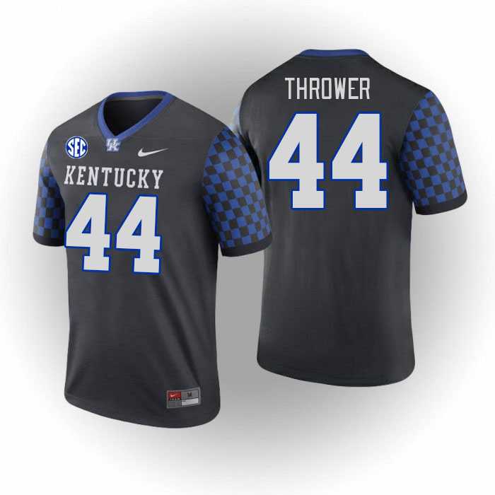 Men #44 Martez Thrower Kentucky Wildcats College Football Jerseys Stitched Sale-Black